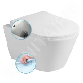 Sapho Avva - WC suspendu avec douchette de bidet, Rimless, blanc 100312