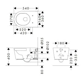 Hansgrohe EluPura S - WC suspendu, AquaFall, blanc 60193450