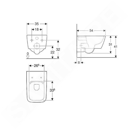 Geberit iCon - WC suspendu, Rimfree, blanc 201950000