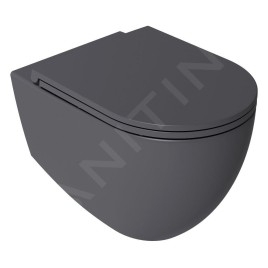 Sapho Isvea - Abattant toilette Slim, SoftClose, anthracite 40KF0522I-S