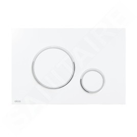 Alcadrain Thin - Plaque de déclenchement, antibactérien, blanc mat/chrome brillant M776