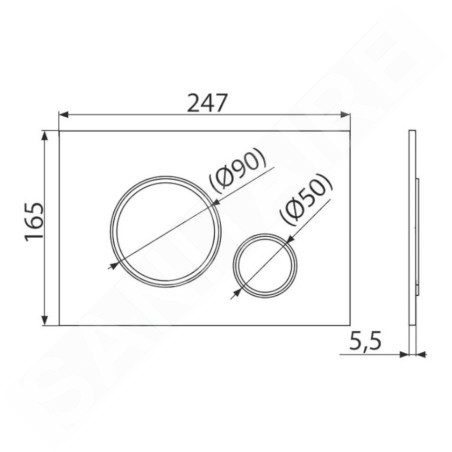 Alcadrain Thin - Plaque de déclenchement, antibactérien, blanc mat/chrome brillant M776