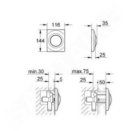 Grohe Surf - Plaque de déclenchement, chrome 37018000