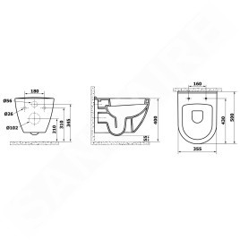 Sapho Paula - WC suspendu, blanc TP325