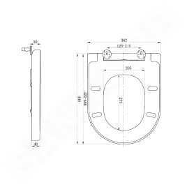 Sapho Lisa - Abattant WC, Soft Close, duroplast, blanc 1703-746