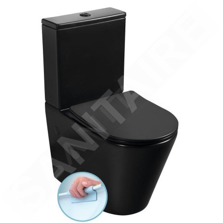 Sapho Paco - Combiné WC, vidage Vario, Rimless, noir PC1012WRB