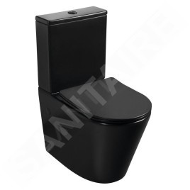 Sapho Paco - Combiné WC, vidage Vario, Rimless, noir PC1012WRB