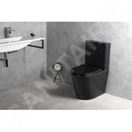 Sapho Paco - Combiné WC, vidage Vario, Rimless, noir PC1012WRB