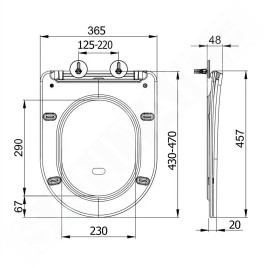 Sapho Paco - Abattant WC, SoftClose, noir PCS1012B