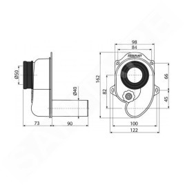 Alcadrain Siphons - Siphon d'urinoir, horizontal DN40 A45B