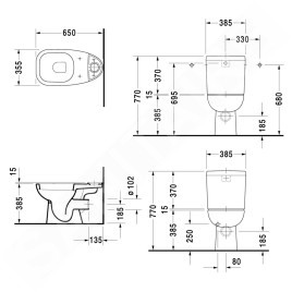 Duravit D-Code - Cuvette de WC à poser, évacuation horizontale, blanc alpin 21110900002