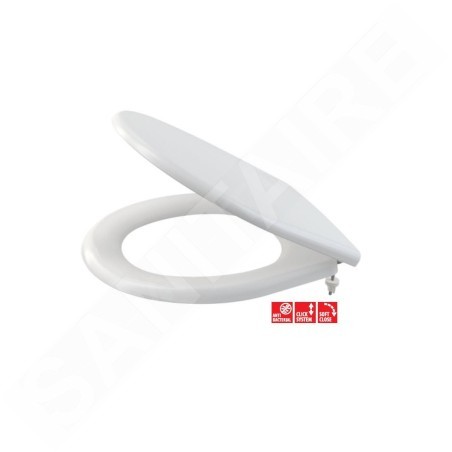 Alcadrain Toiletzittingen - abattant de WC, duroplast, Antibacterial, Softclose, blanc A604
