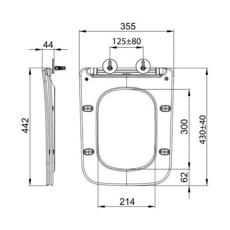 Sapho Porto - Abattant WC Slim, duroplast, SoftClose, blanc PZS102