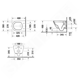 Duravit D-Neo - WC suspendu Compact, Rimless, HygieneGlaze, blanc 2587092000