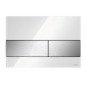 Tece TECEsquare - Commande de chasse d'eau, finition anti-empreintes, verre blanc / inox brossé 9240801