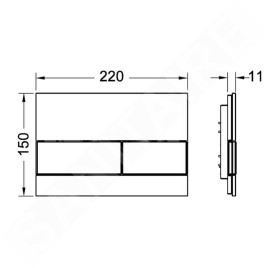 Tece TECEsquare - Commande de chasse d'eau, finition anti-empreintes, verre blanc / inox brossé 9240801