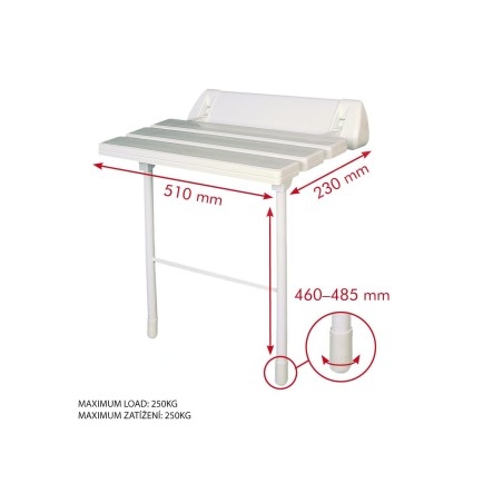 Sapho Accessoire Ridder - Siège de douche, rabattable, blanc A0020301