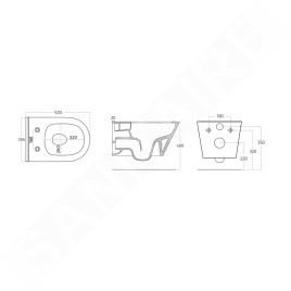 Sapho Céramique - WC suspendu Avva, Rimless, blanc 100314