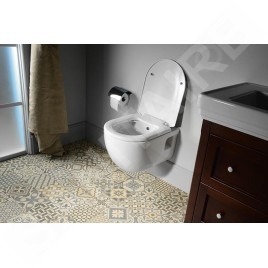 Sapho Brilla - WC suspendu avec douchette de bidet, Rimless, blanc 100612