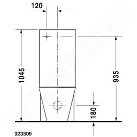 Duravit Starck 1 - Réservoir de chasse d’eau, 390 x 125 mm, blanc 8727100005
