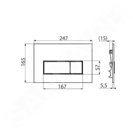 Alcadrain Thin - Plaque de déclenchement, chrome brillant M571