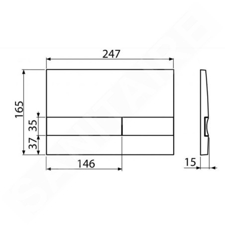 Alcadrain Basic - Plaque de déclenchement, chrome brillant M1721