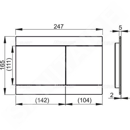 Alcadrain Flat - Plaque de déclenchement, inox semi-mat FUN-INOX