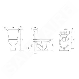 Aqualine Juan WC - WC combi, sortie arrière, blanc LC2154