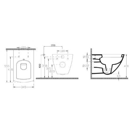 Sapho Isvea Purity - WC suspendu avec douchette de bidet, blanc 10PL02007-DL
