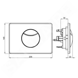 Villeroy & Boch ViConnect - Plaque de déclenchement E100, chrome 92248561