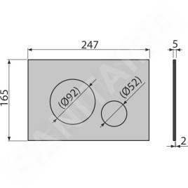Alcadrain Flat - Commande affleurante, acier inoxydable semi-mat/brillant TURN-INOX