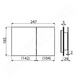 Alcadrain Flat - Bouton de commande affleurant, acier inoxydable semi-mat/brillant AIR-INOX
