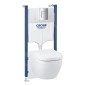 Grohe Solido - Set de bâti-support, cuvette Euro Ceramic et abattant softclose, plaque de déclenchement Skate Cosmopolitan,