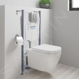 Grohe Solido - Set de bâti-support, cuvette Euro Ceramic et abattant softclose, plaque de déclenchement Skate Cosmopolitan,