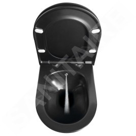 Sapho Avva - WC suspendu avec douchette de bidet, Rimless, noir mat 100312-110