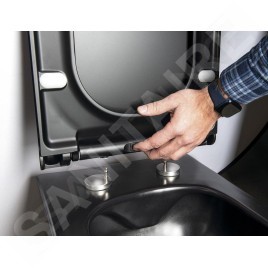 Sapho Abattants WC - Abattant WC Avva Slim, SoftClose, noir mat 100787-110