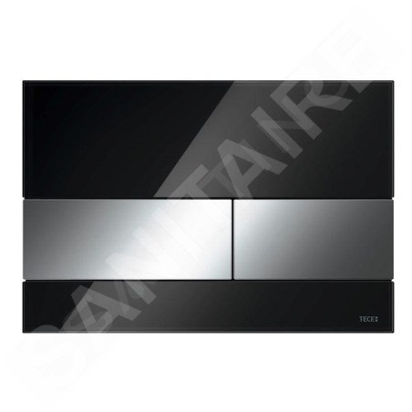 Tece TECEsquare - Commande de chasse d'eau, verre noir / chrome brillant 9240807