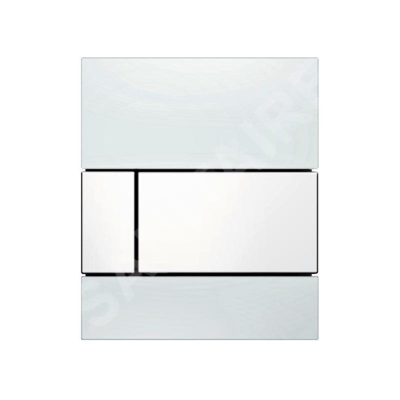 Tece TECEsquare - Commande de la chasse d'eau d’urinoir, verre blanc/blanc 9242800