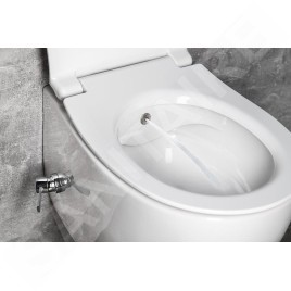 Sapho Isvea - WC suspendu SENTIMENTI avec vanne et douche de bidet, Rimless, blanc 10ARS1010