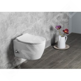 Sapho Isvea - WC suspendu SENTIMENTI avec vanne et douche de bidet, Rimless, blanc 10ARS1010