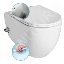 Sapho Isvea - WC suspendu INFINITY avec douchette de bidet, Rimless, blanc 10NFS1001I