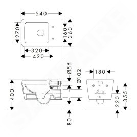Hansgrohe EluPura Q - WC suspendu, AquaFall, blanc 60194450