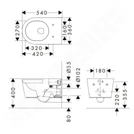Hansgrohe EluPura S - WC suspendu, AquaFall, SmartClean, blanc 61118450