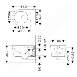 Hansgrohe EluPura S - WC suspendu, AquaFall, HygieneEffect, blanc 62020450