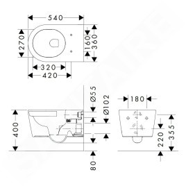 Hansgrohe EluPura S - WC suspendu avec siège SoftClose, AquaFall, HygieneEffect, blanc 62021450