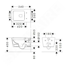 Hansgrohe EluPura Q - WC suspendu, AquaFall, HygieneEffect, blanc 62022450