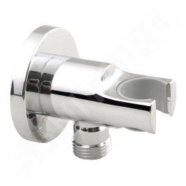 Sapho Douches - Support de douchette rond, fixe, avec prise d´eau, chrome 1205-09