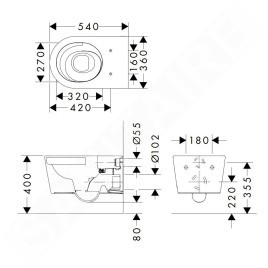 Hansgrohe EluPura S - WC suspendu, AquaHelix, HygieneEffect, blanc 62024450