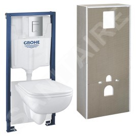 Grohe Solido+ - Ensemble bâti-support, cuvette Start Edge Ceramic et abattant, softclose, rimless, plaque de déclenchement