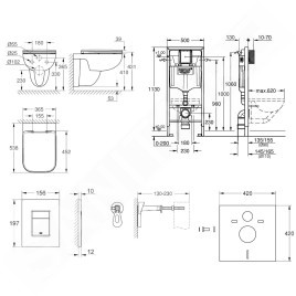 Grohe Solido+ - Ensemble bâti-support, cuvette Start Edge Ceramic et abattant, softclose, rimless, plaque de déclenchement